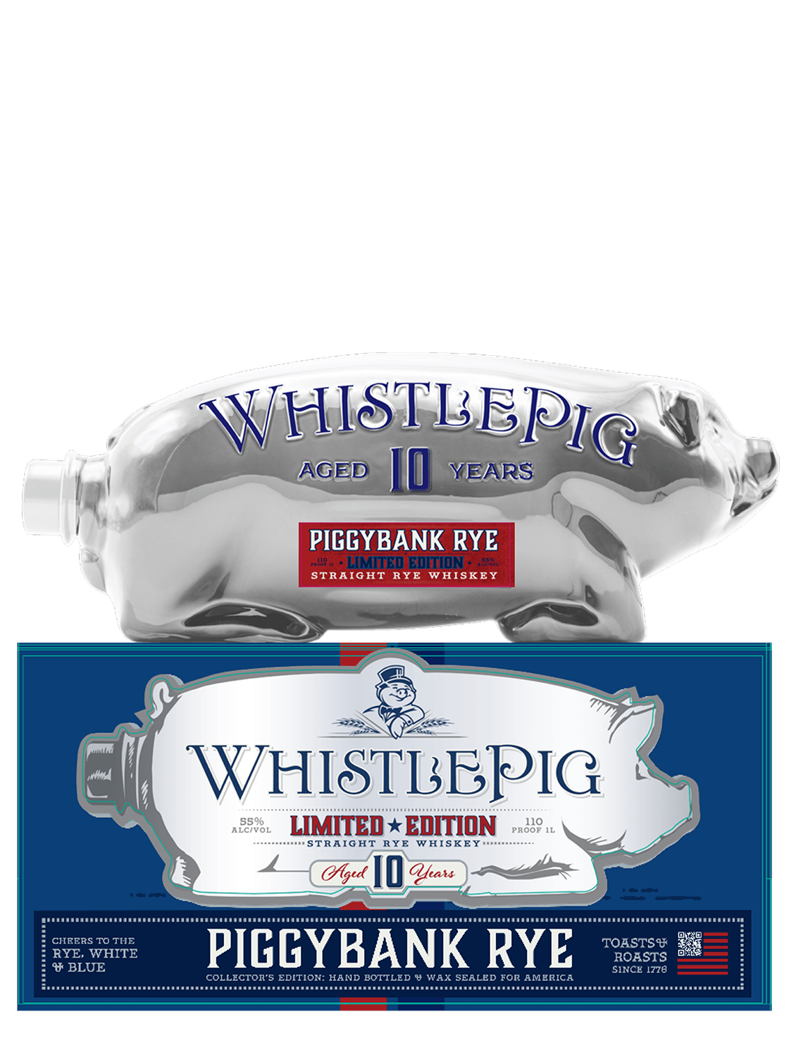 WhistlePig 10 Limited Edition Rye Red White and Blue PiggyBank Presale