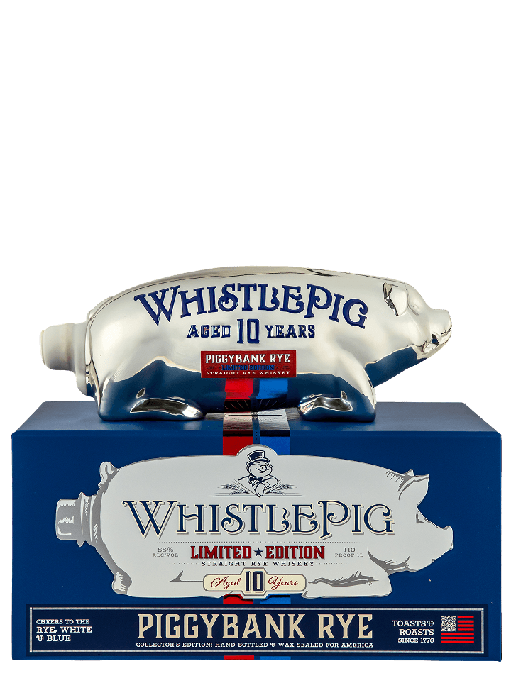 WhistlePig 10 Limited Edition Rye Red White and Blue PiggyBank