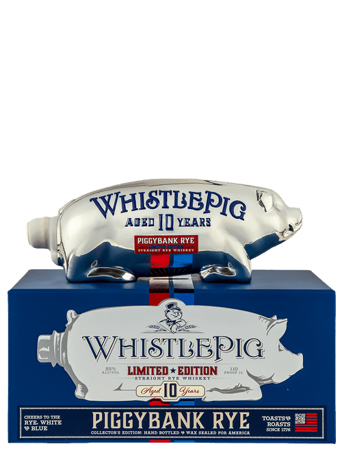 WhistlePig 10 Limited Edition Rye Red White and Blue PiggyBank
